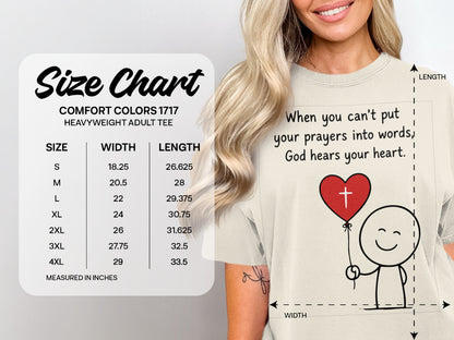 God Hears Your Heart Christian Oversized Shirt for Women, Comfort Colors Tee