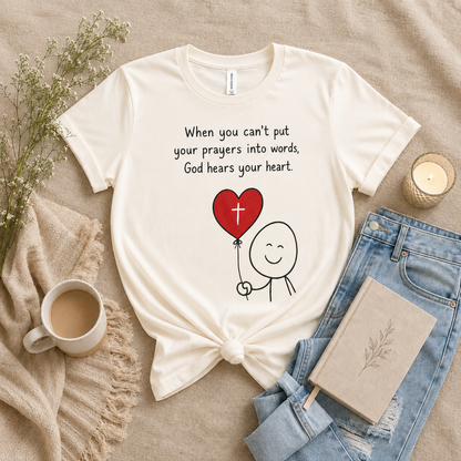 God Hears Your Heart Christian Oversized Shirt for Women, Comfort Colors Tee