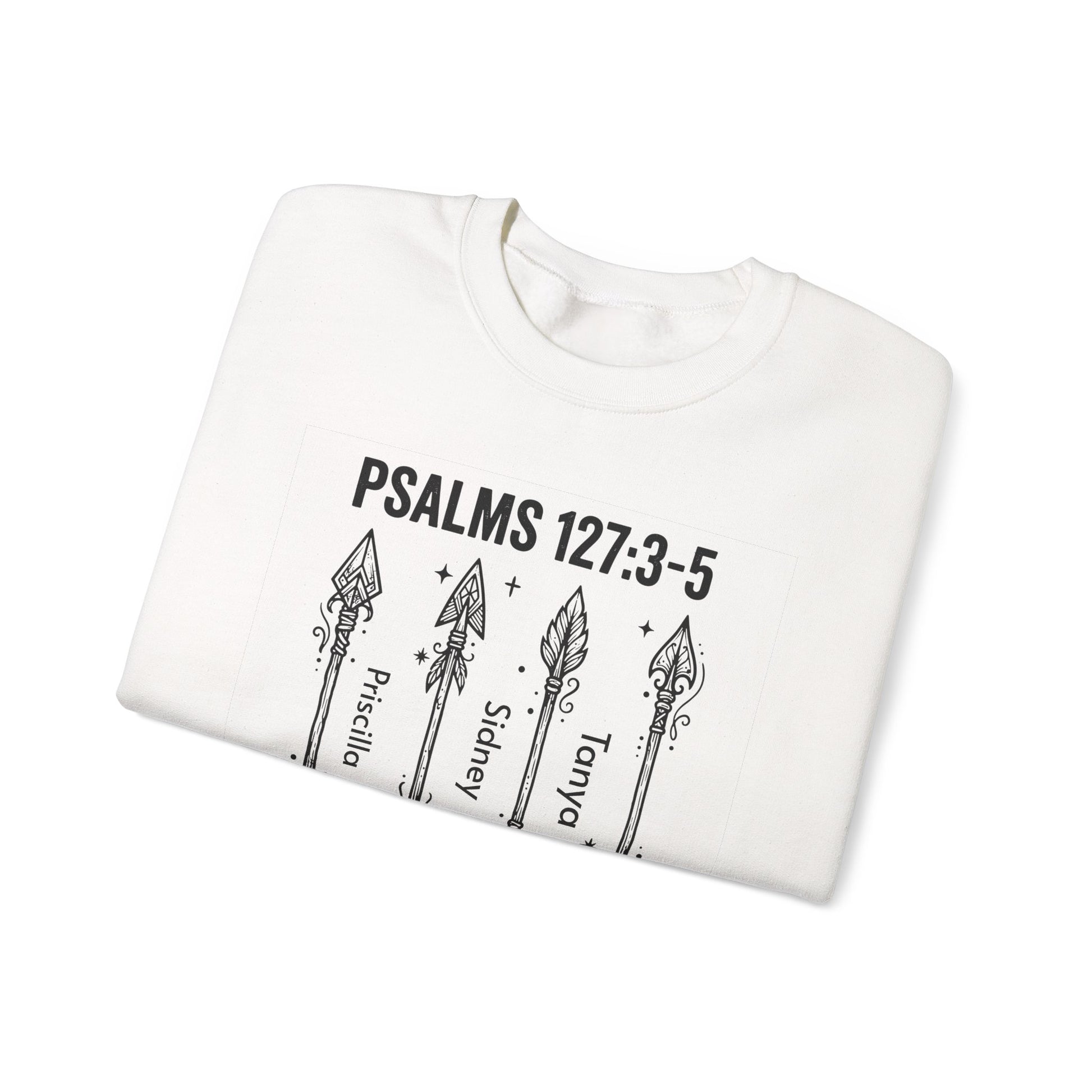 Psalm 127:3-5 Personalized Crewneck Sweatshirt | Christian hoodie | Custom Church Merch