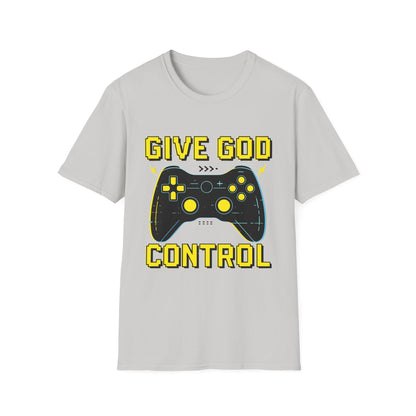 Give God Control - Christian Gamer T-Shirt - Funny Faith-Based Video Game Tee | Christian shirt | Custom Church Merch