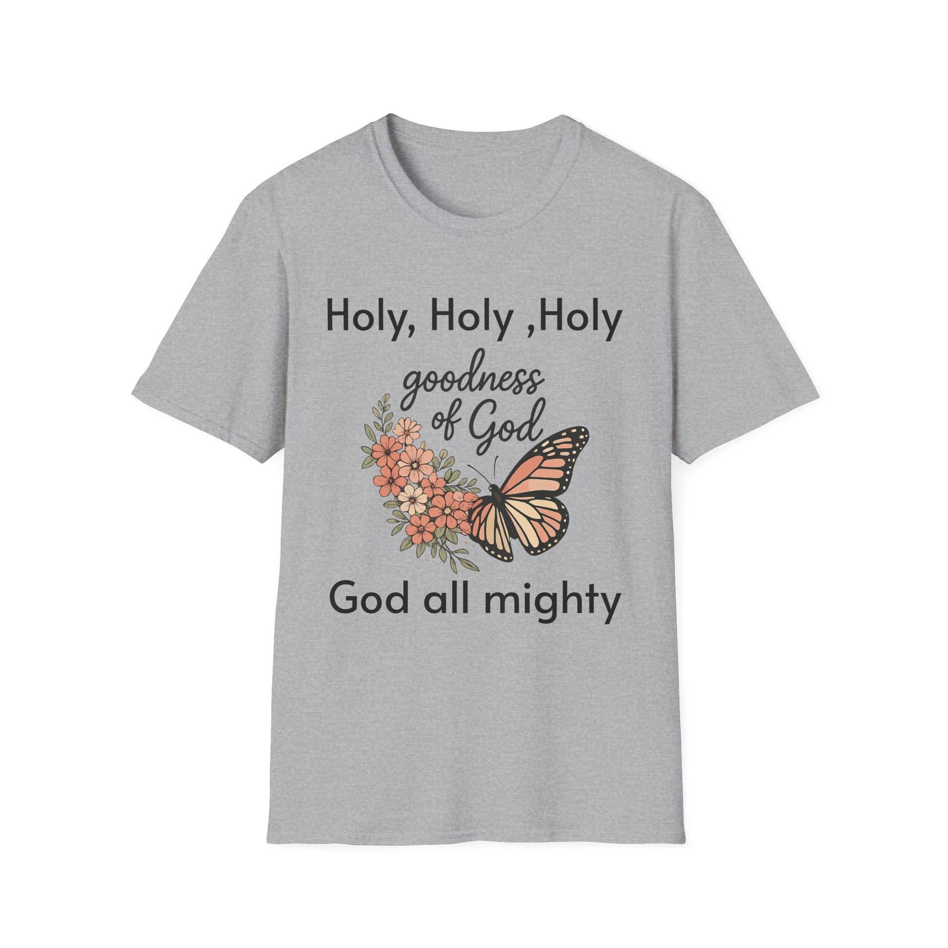 Personalized Scripture T-Shirt — Monarch Butterfly & Flowers | Christian shirt | Custom Church Merch