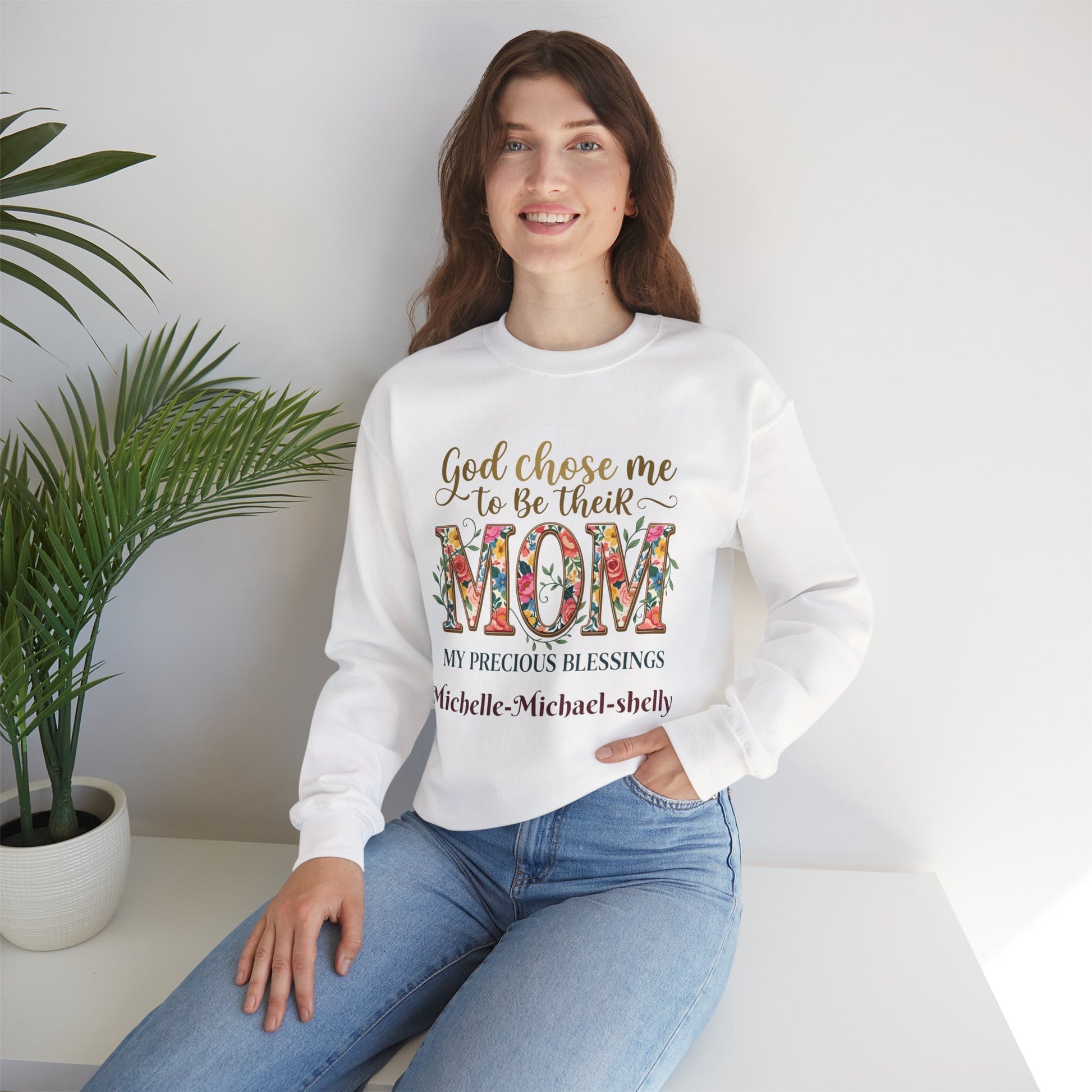 God Chose Me to Be Their Mom Personalized Sweatshirt | Christian hoodie | Custom Church Merch