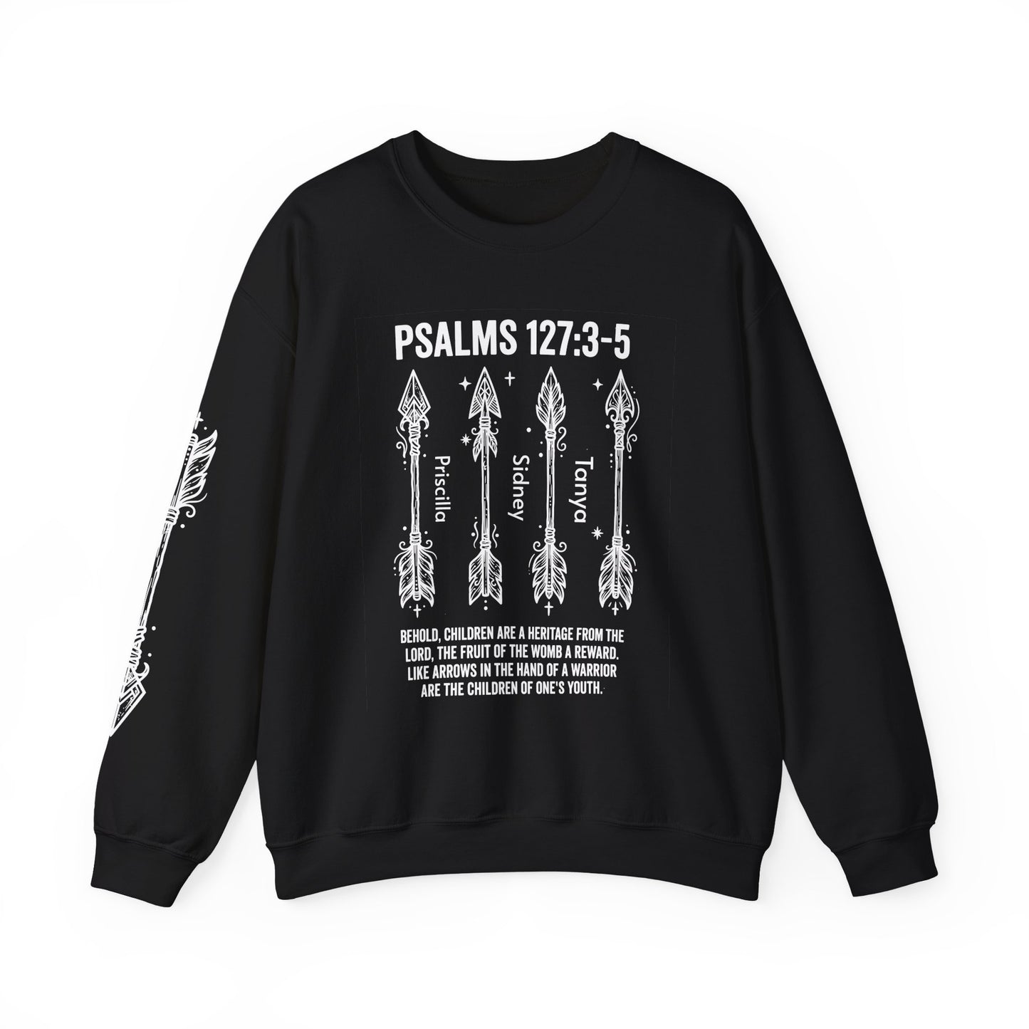 Psalm 127:3-5 Personalized Crewneck Sweatshirt | Christian hoodie | Custom Church Merch