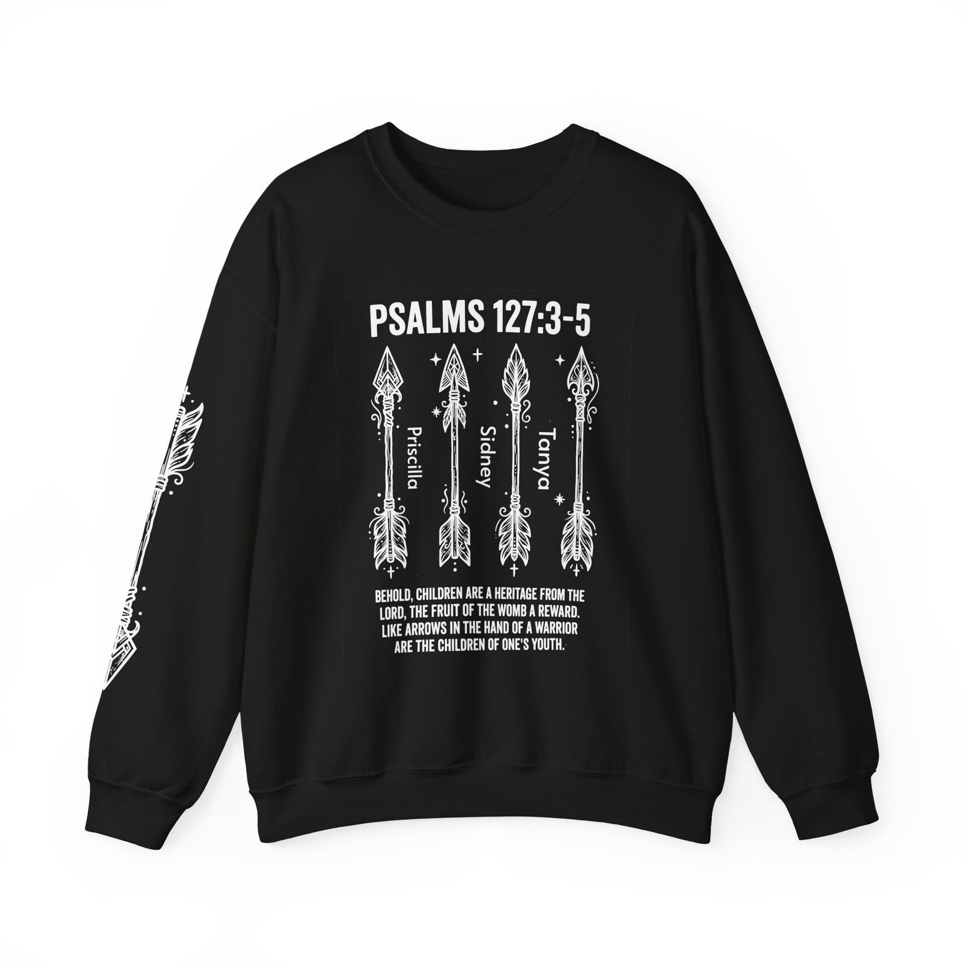 Psalm 127:3-5 Personalized Crewneck Sweatshirt | Christian hoodie | Custom Church Merch