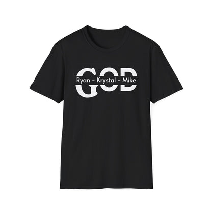 Personalized God Name Stripe T-Shirt — Add Kids Names Faith Tee (e.g., Ryan • Kr | Christian shirt | Custom Church Merch