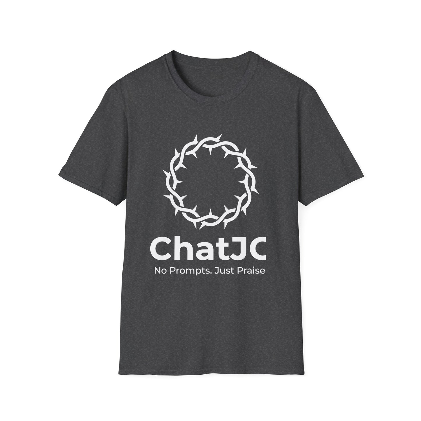 Christian AI Humor Shirt for Men Women – ChatJC Crown of Thorns Graphic Tee Fait | Christian shirt | Custom Church Merch