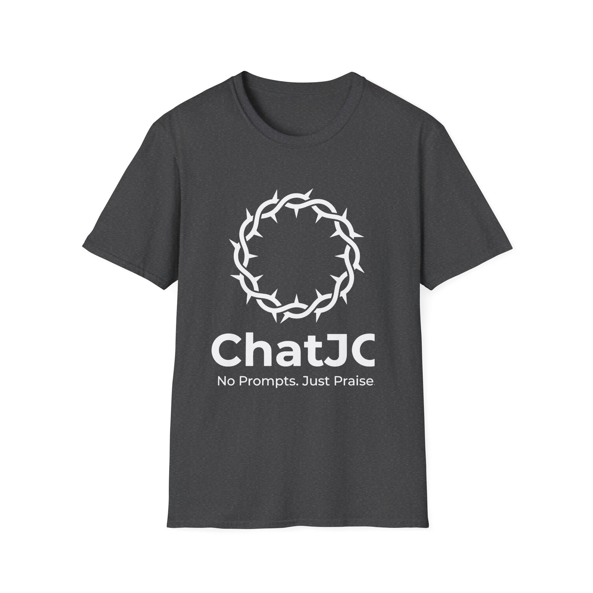 Christian AI Humor Shirt for Men Women – ChatJC Crown of Thorns Graphic Tee Fait | Christian shirt | Custom Church Merch