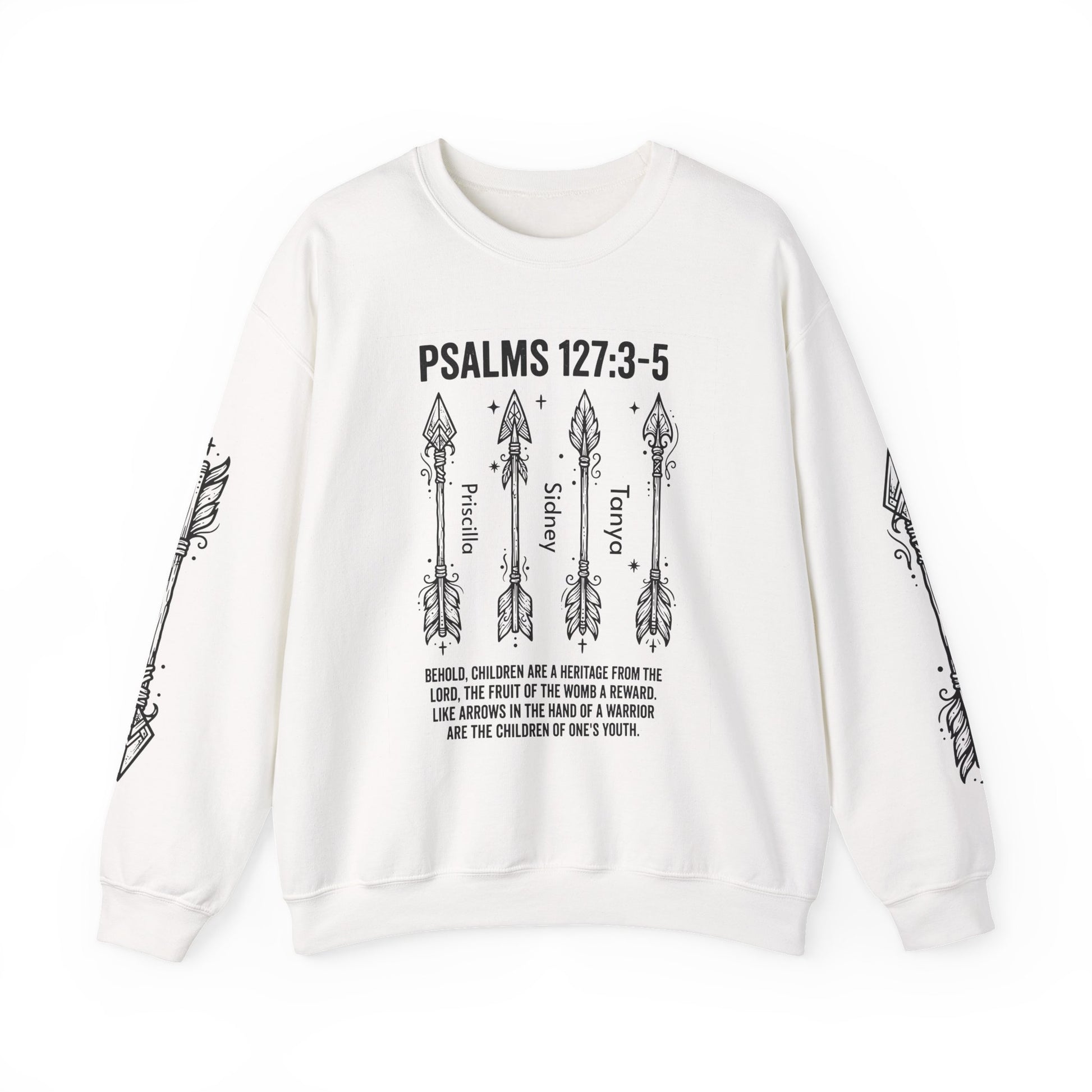 Psalm 127:3-5 Personalized Crewneck Sweatshirt | Christian hoodie | Custom Church Merch
