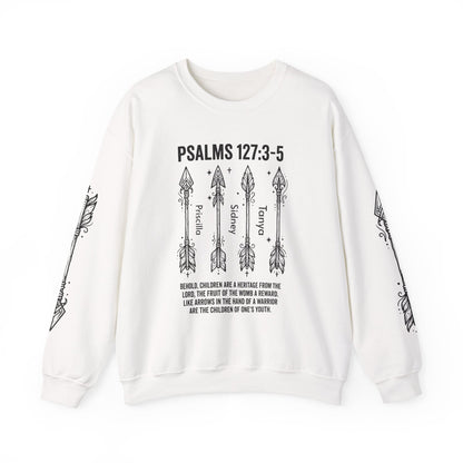 Psalm 127:3-5 Personalized Crewneck Sweatshirt | Christian hoodie | Custom Church Merch