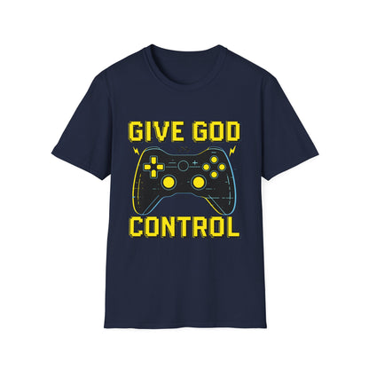 Give God Control - Christian Gamer T-Shirt - Funny Faith-Based Video Game Tee