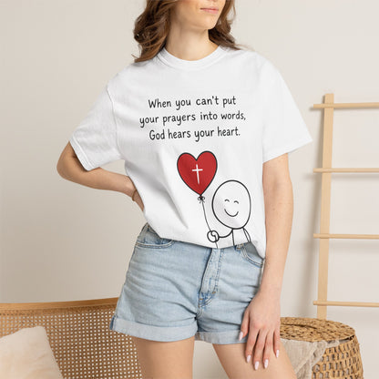 God Hears Your Heart Christian Oversized Shirt for Women, Comfort Colors Tee
