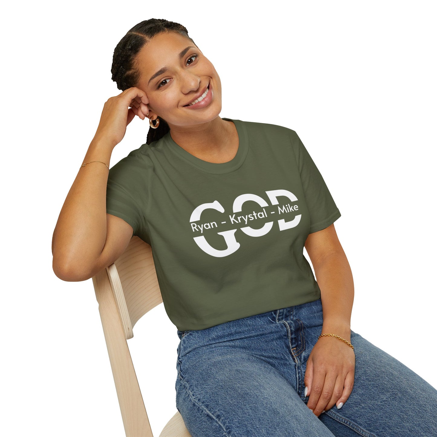 Personalized God Name Stripe T-Shirt — Add Kids Names Faith Tee (e.g., Ryan • Kr | Christian shirt | Custom Church Merch
