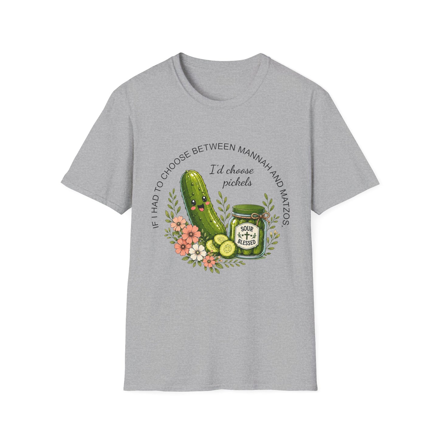 Funny Christian Pickle Lover Shirt for Women I'd Choose Pickles Faith Inspired Foodie Gift Tee