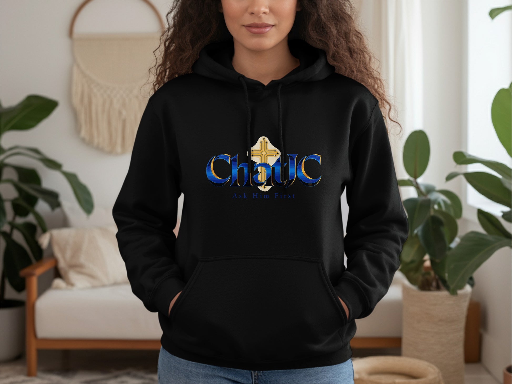 Chaotic Ask Him First Logo Hooded Sweatshirt product type
