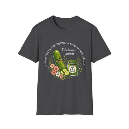 Funny Christian Pickle Lover Shirt for Women I'd Choose Pickles Faith Inspired Foodie Gift Tee