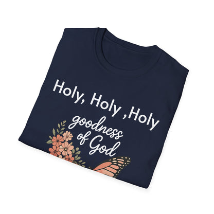 Personalized Scripture T-Shirt — Monarch Butterfly & Flowers