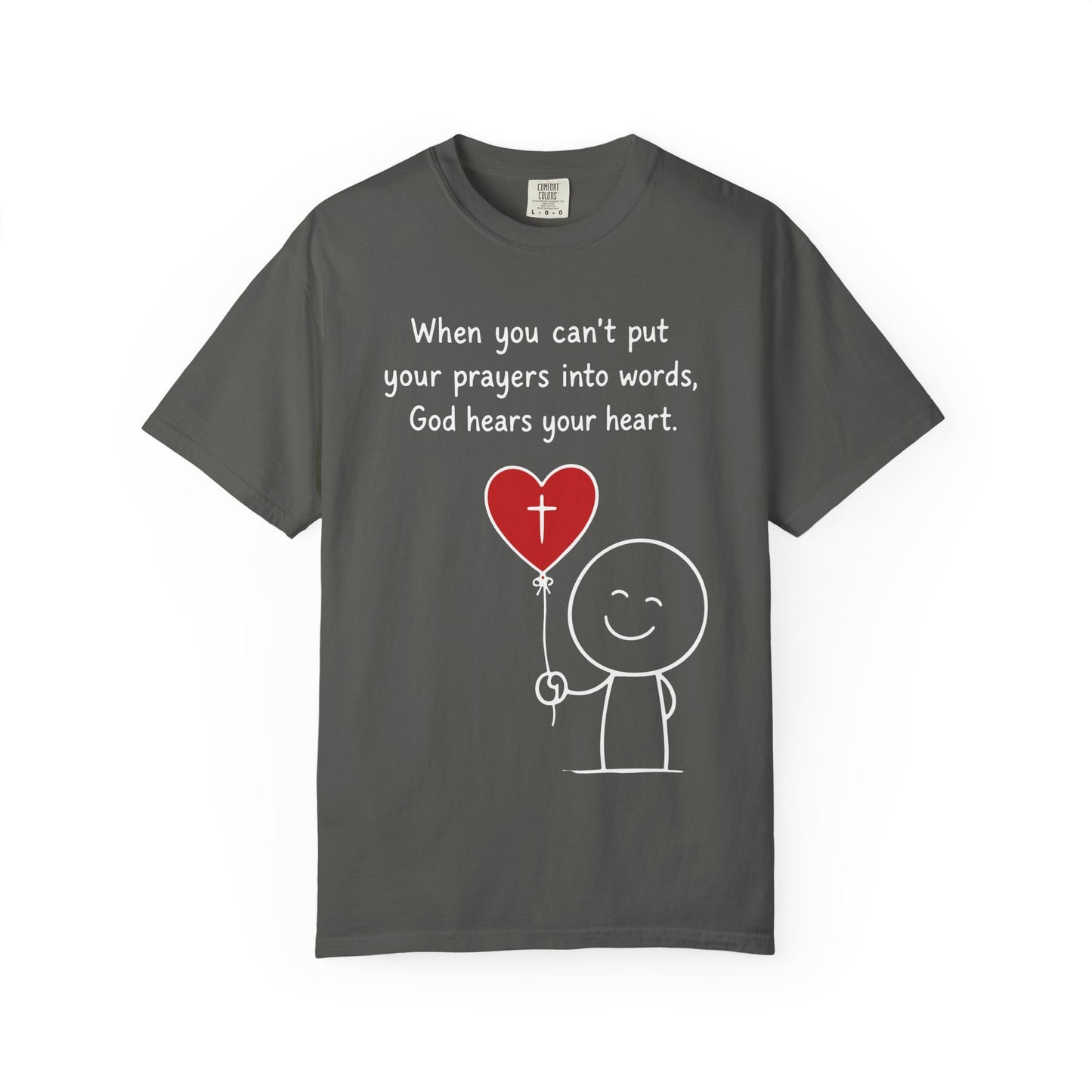 God Hears Your Heart Christian Oversized Shirt for Women, Comfort Colors Tee