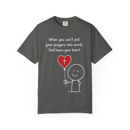 God Hears Your Heart Christian Oversized Shirt for Women, Comfort Colors Tee