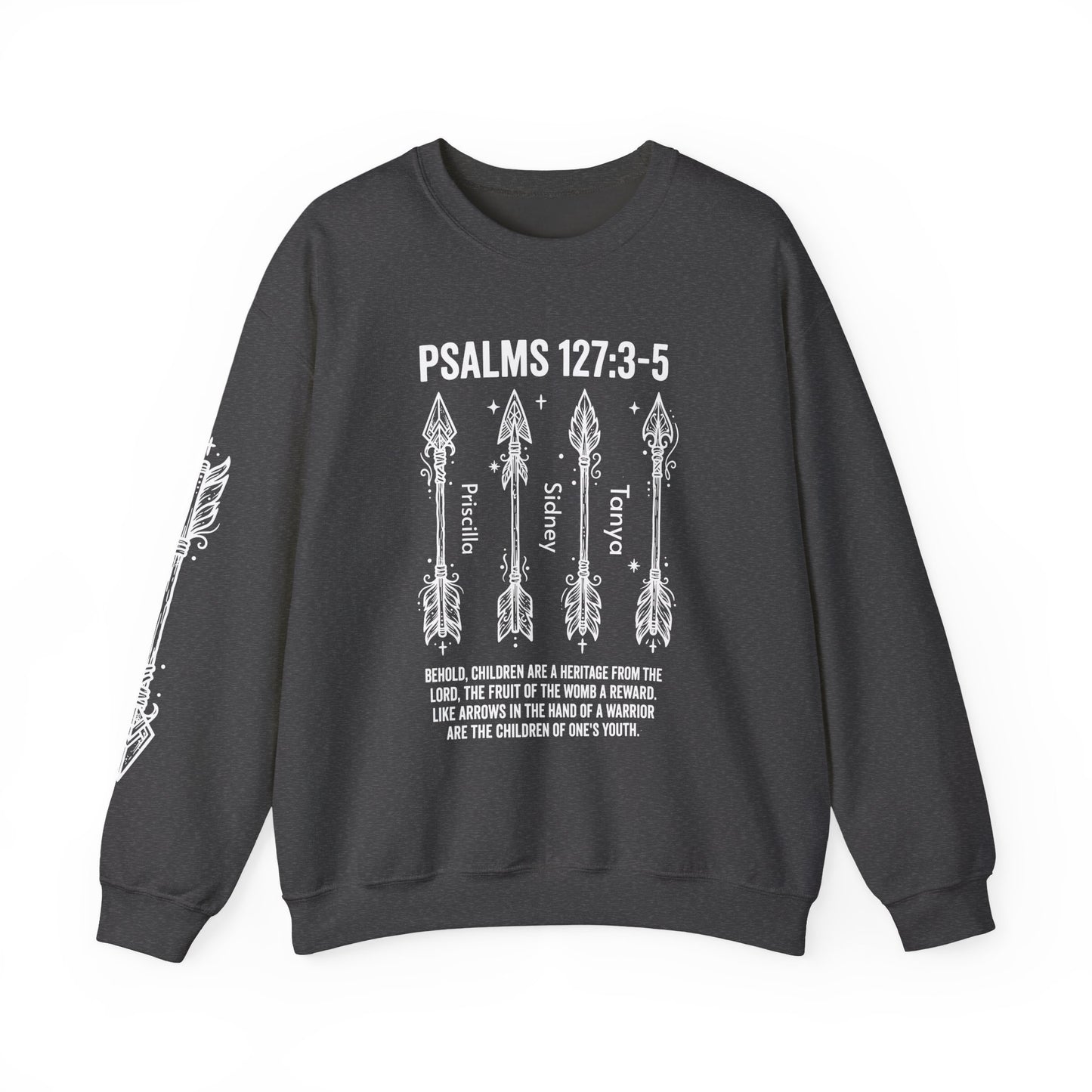 Psalm 127:3-5 Personalized Crewneck Sweatshirt | Christian hoodie | Custom Church Merch