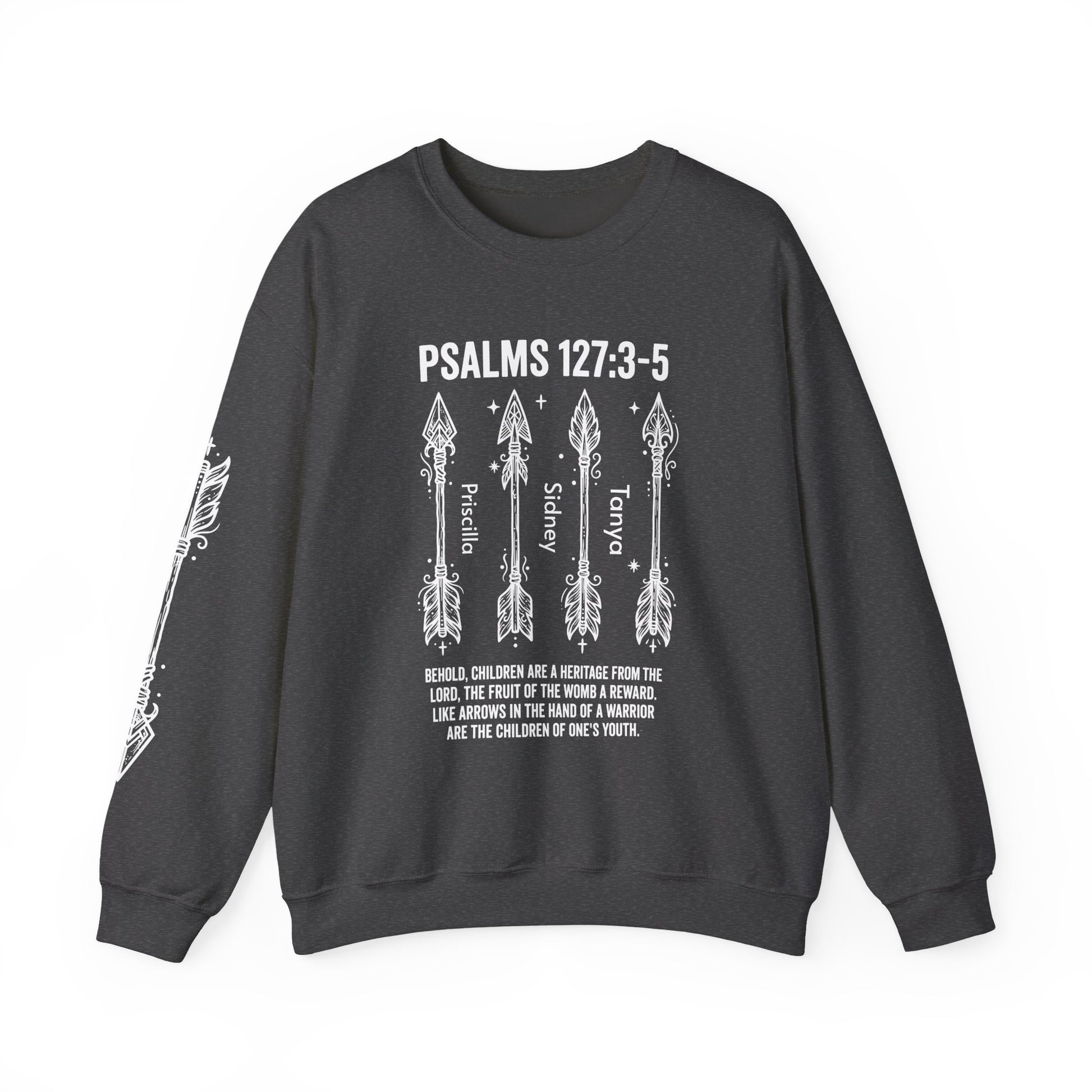 Psalm 127:3-5 Personalized Crewneck Sweatshirt | Christian hoodie | Custom Church Merch