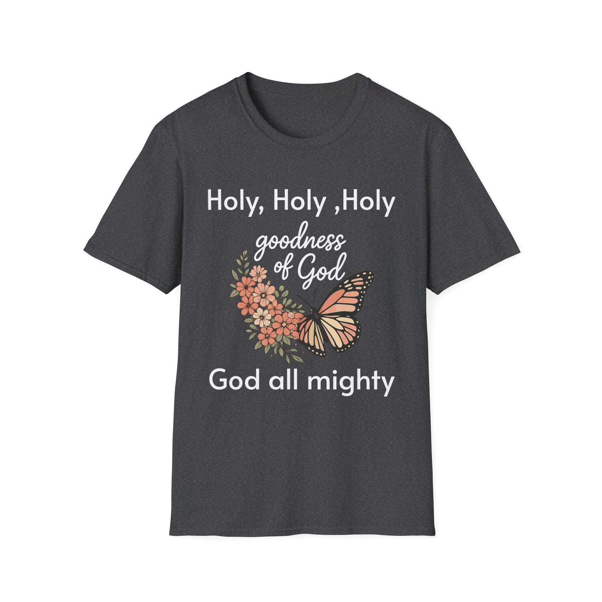 Personalized Scripture T-Shirt — Monarch Butterfly & Flowers | Christian shirt | Custom Church Merch