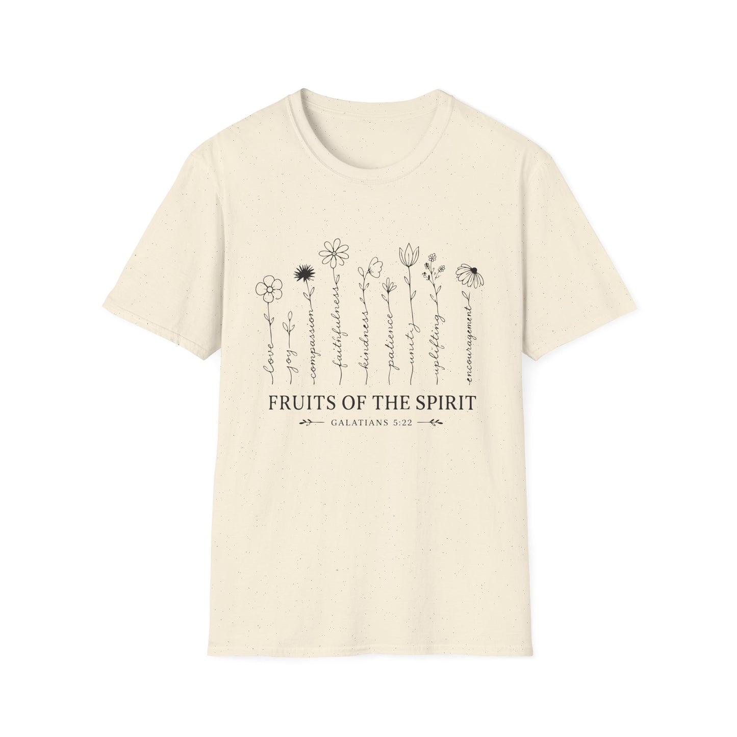 Fruits of the Spirit T-Shirt for Women | Floral Galatians 5:22 Christian Bible Verse Tee