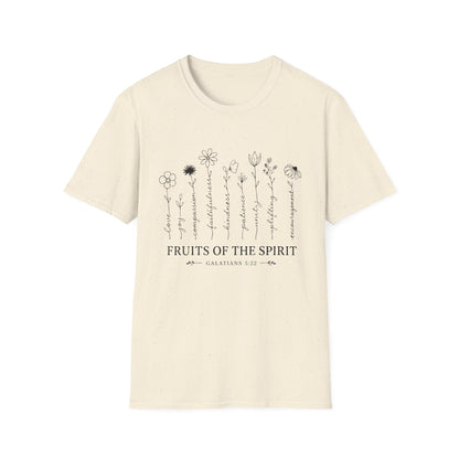 Fruits of the Spirit T-Shirt for Women | Floral Galatians 5:22 Christian Bible Verse Tee