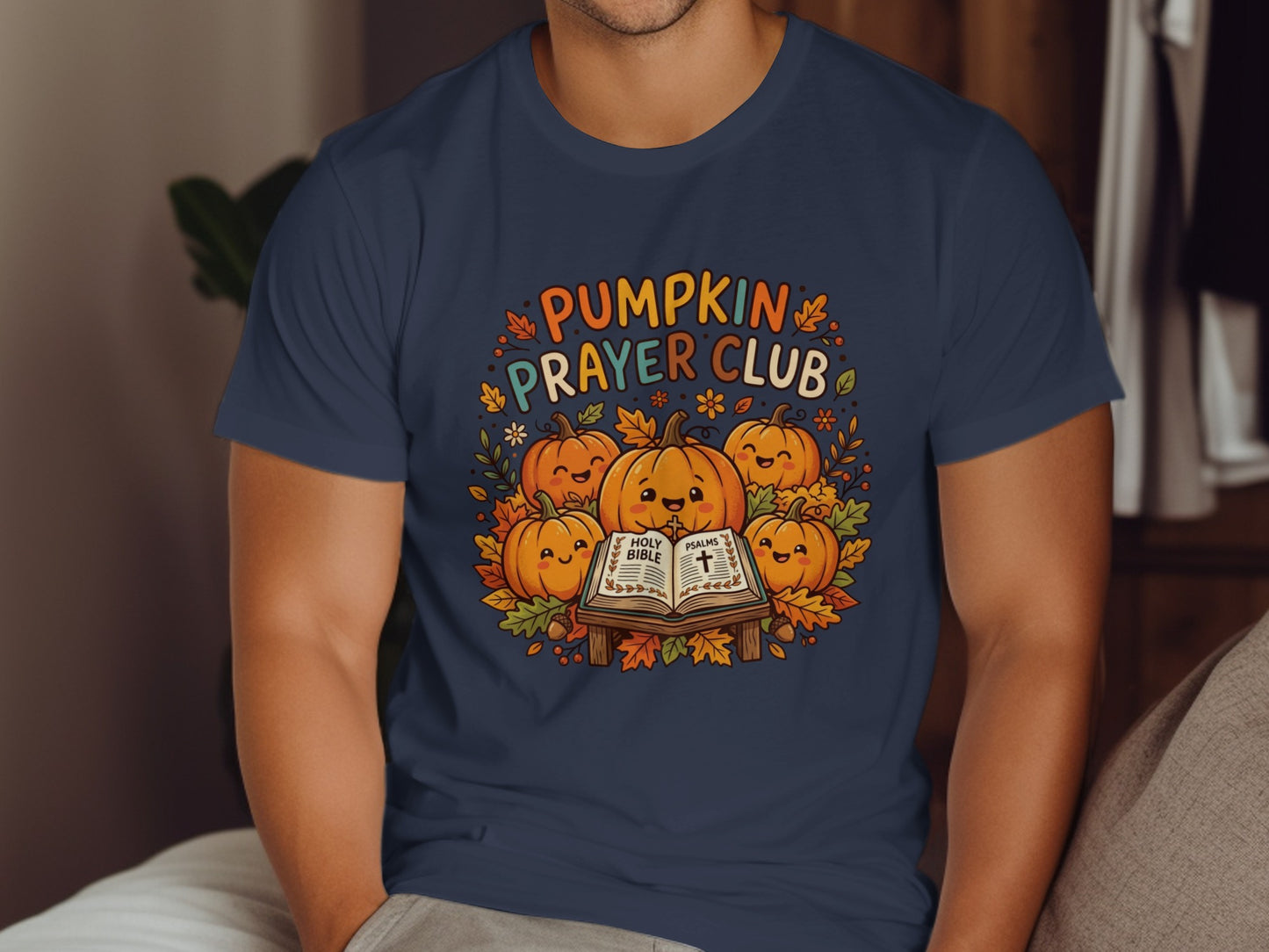Pumpkin Prayer Club with pumpkins and open Holy Bible.