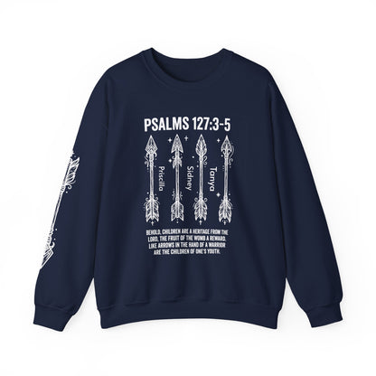 Psalm 127:3-5 Personalized Crewneck Sweatshirt | Christian hoodie | Custom Church Merch