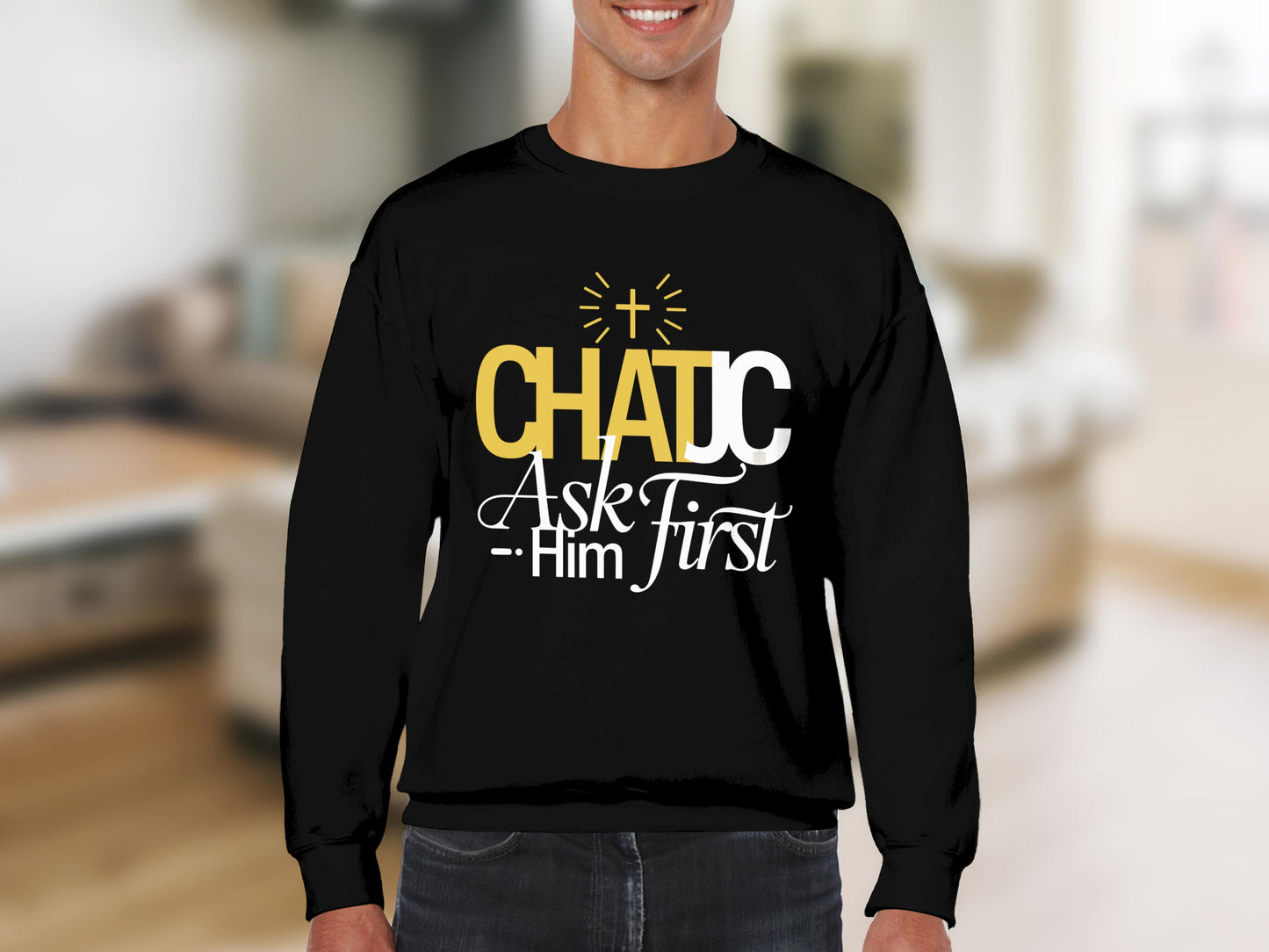 CHADC Ask Him First Cross Symbol Apparel Decor product type