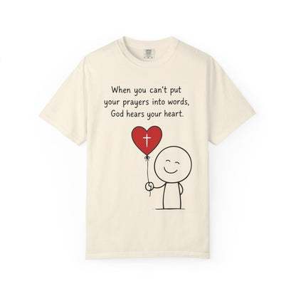 God Hears Your Heart Christian Oversized Shirt for Women, Comfort Colors Tee