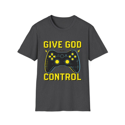Give God Control - Christian Gamer T-Shirt - Funny Faith-Based Video Game Tee