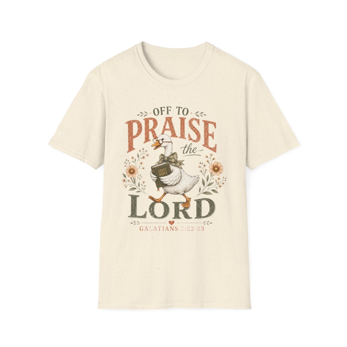 Praise the Lord T‑Shirt — 'Off to Praise the Lord' Floral Duck Christian Tee