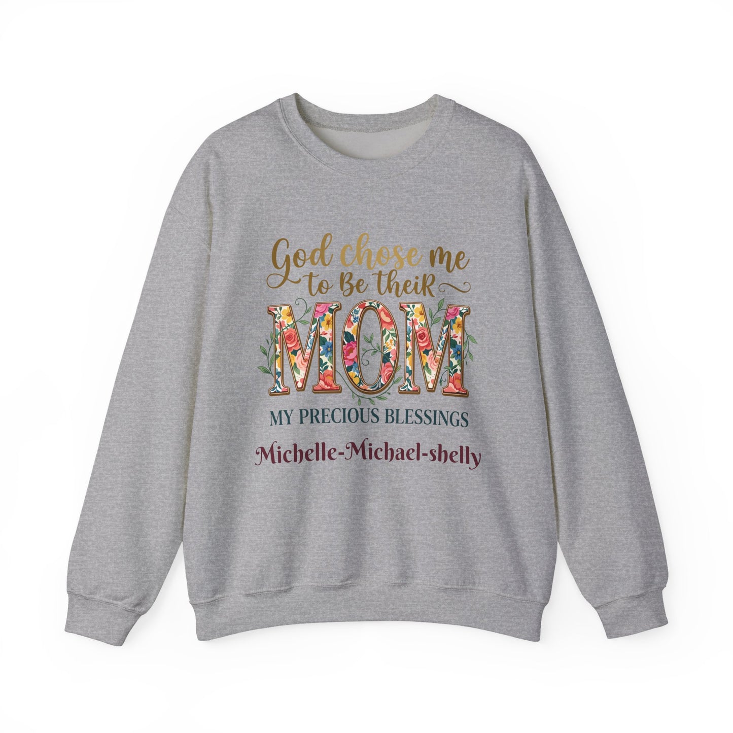 God Chose Me to Be Their Mom Personalized Sweatshirt | Christian hoodie | Custom Church Merch
