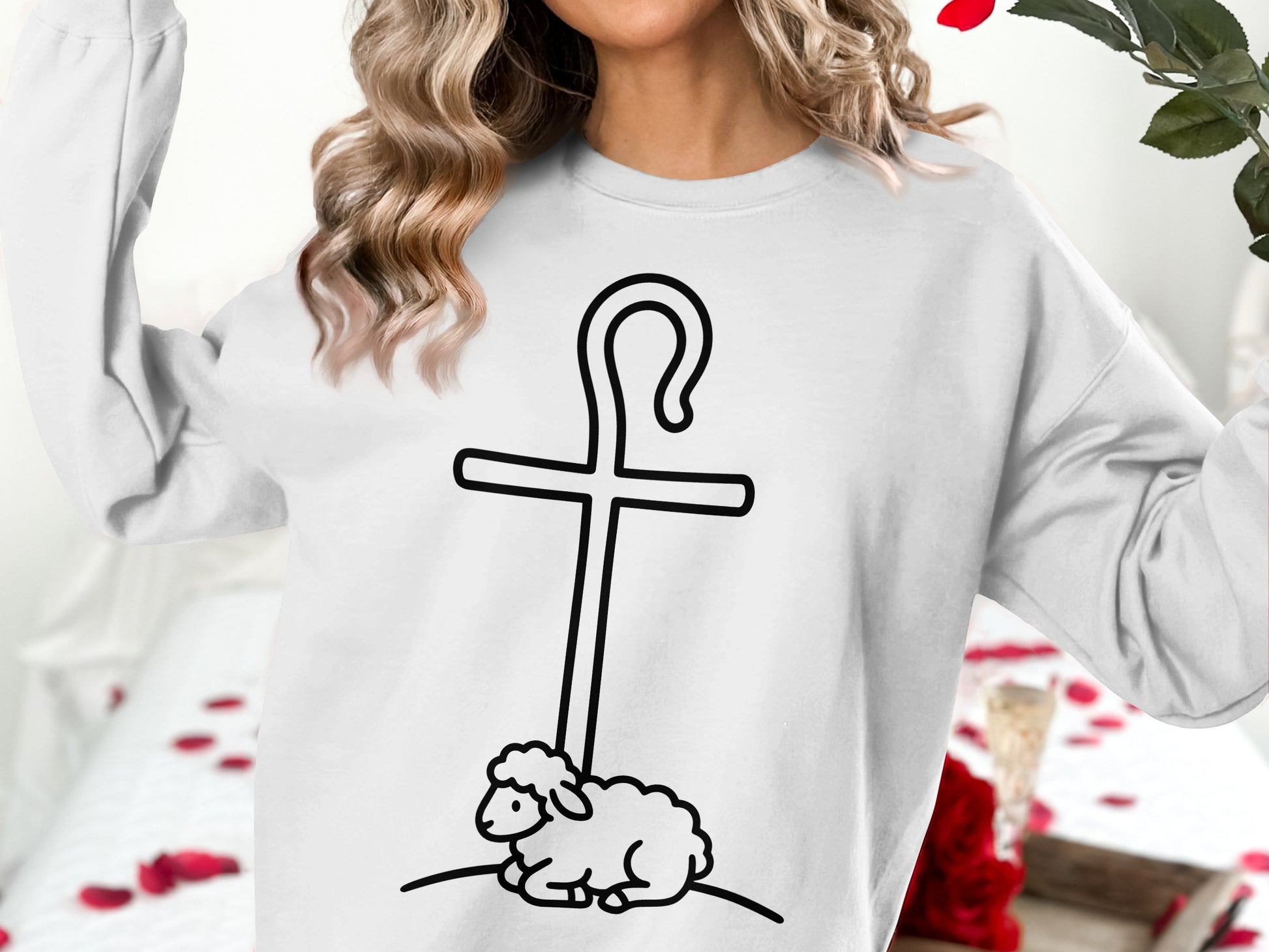 Lamb of God Christian T-Shirt, Good Shepherd Cross Tee, Religious Faith Apparel, | Christian shirt | Custom Church Merch