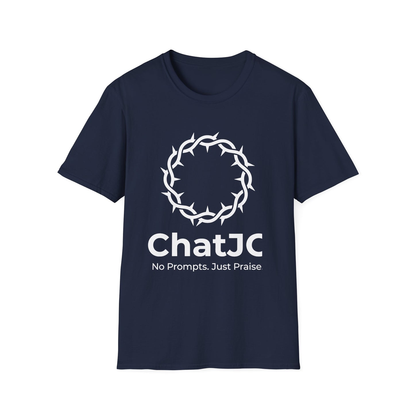 Christian AI Humor Shirt for Men Women – ChatJC Crown of Thorns Graphic Tee Fait | Christian shirt | Custom Church Merch