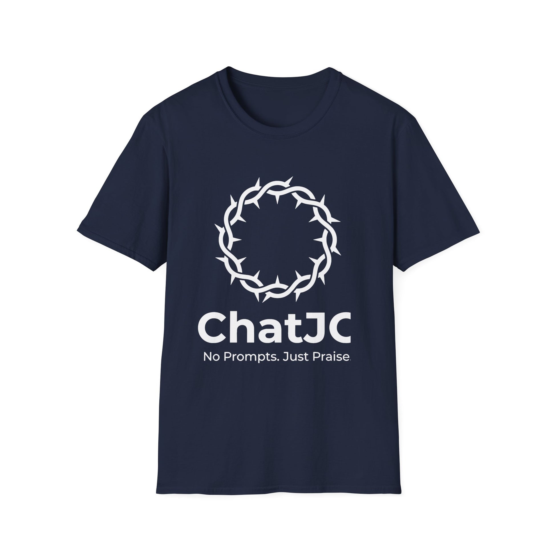 Christian AI Humor Shirt for Men Women – ChatJC Crown of Thorns Graphic Tee Fait | Christian shirt | Custom Church Merch