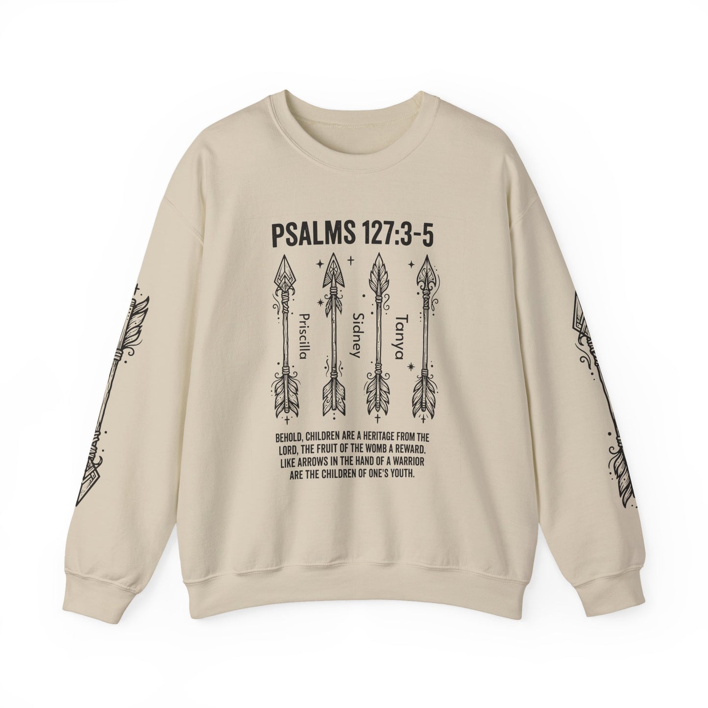 Psalm 127:3-5 Personalized Crewneck Sweatshirt | Christian hoodie | Custom Church Merch