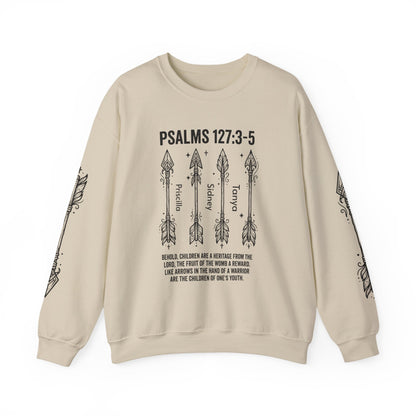 Psalm 127:3-5 Personalized Crewneck Sweatshirt | Christian hoodie | Custom Church Merch