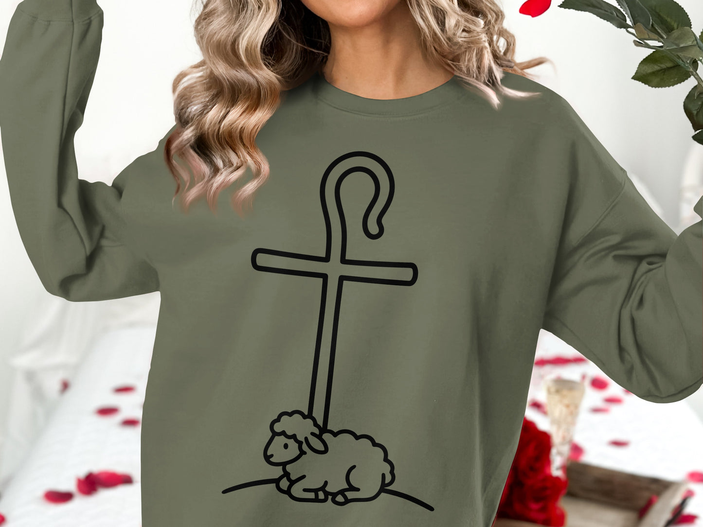 Lamb of God Christian T-Shirt, Good Shepherd Cross Tee, Religious Faith Apparel, | Christian shirt | Custom Church Merch