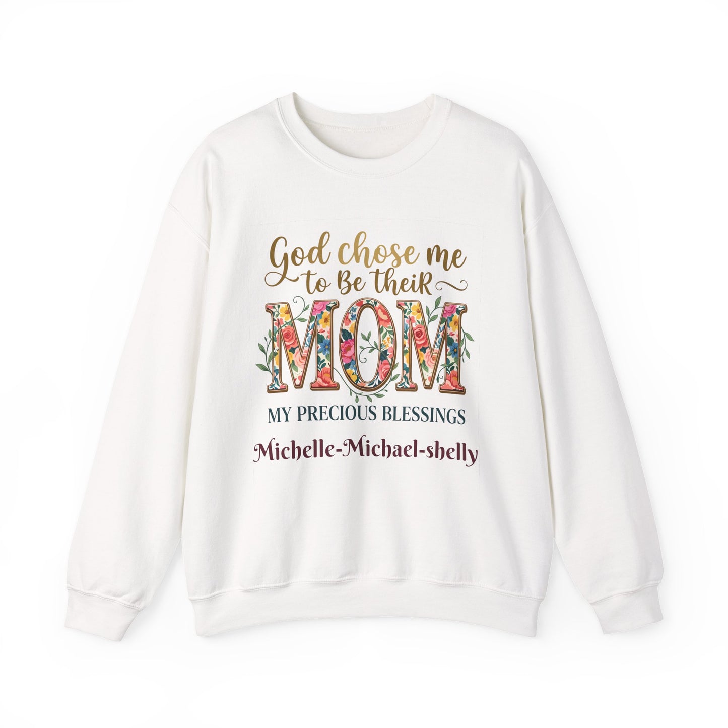 God Chose Me to Be Their Mom Personalized Sweatshirt | Christian hoodie | Custom Church Merch