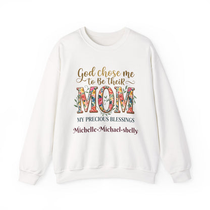 God Chose Me to Be Their Mom Personalized Sweatshirt | Christian hoodie | Custom Church Merch