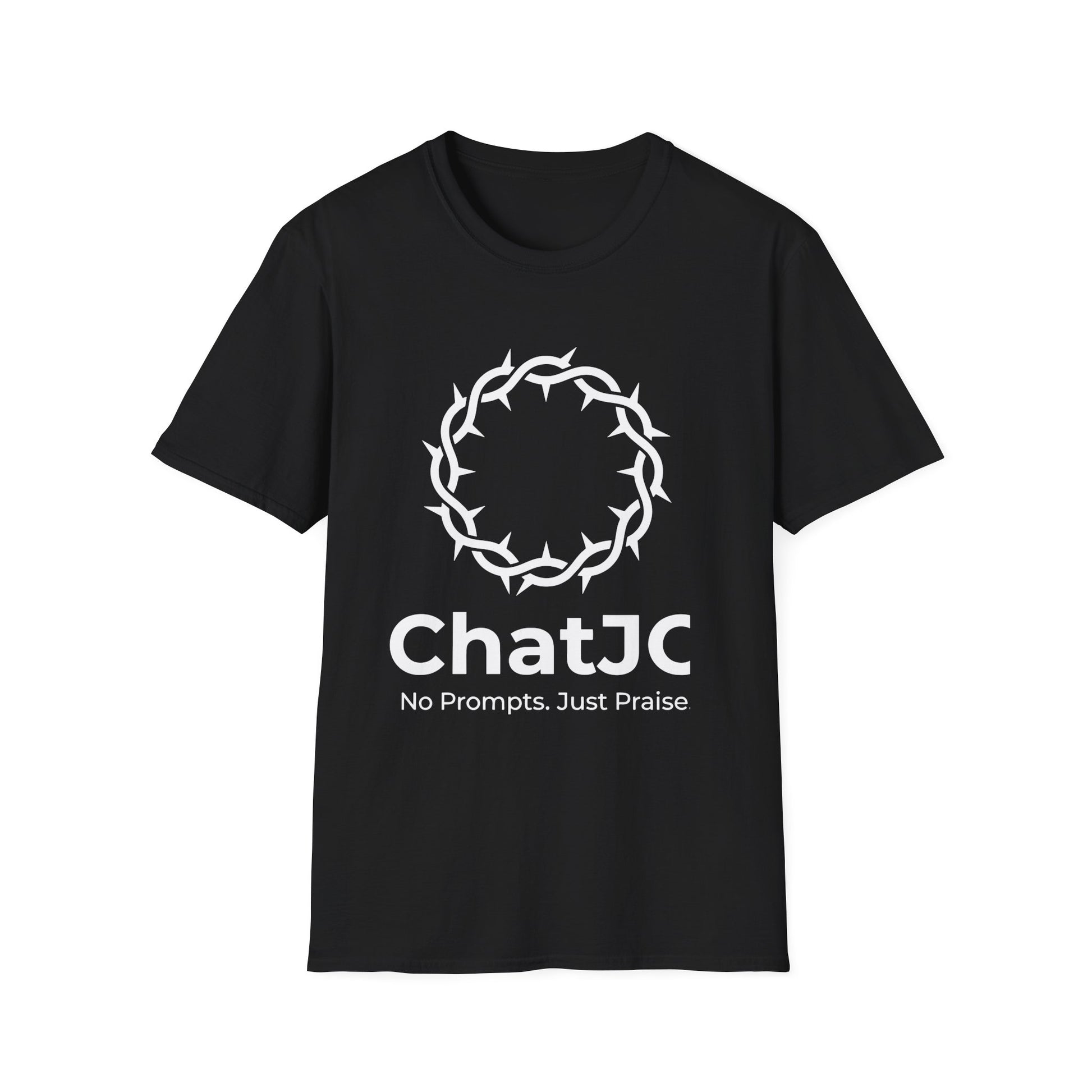Christian AI Humor Shirt for Men Women – ChatJC Crown of Thorns Graphic Tee Fait | Christian shirt | Custom Church Merch