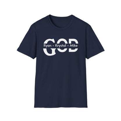 Personalized God Name Stripe T-Shirt — Add Kids Names Faith Tee (e.g., Ryan • Kr | Christian shirt | Custom Church Merch