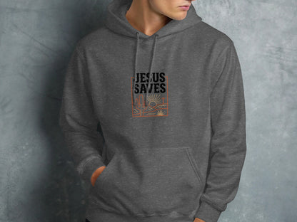 Jesus Saves T-Shirt, Christian Faith Tee, Religious Desert Landscape Shirt, Insp | Christian shirt | Custom Church Merch