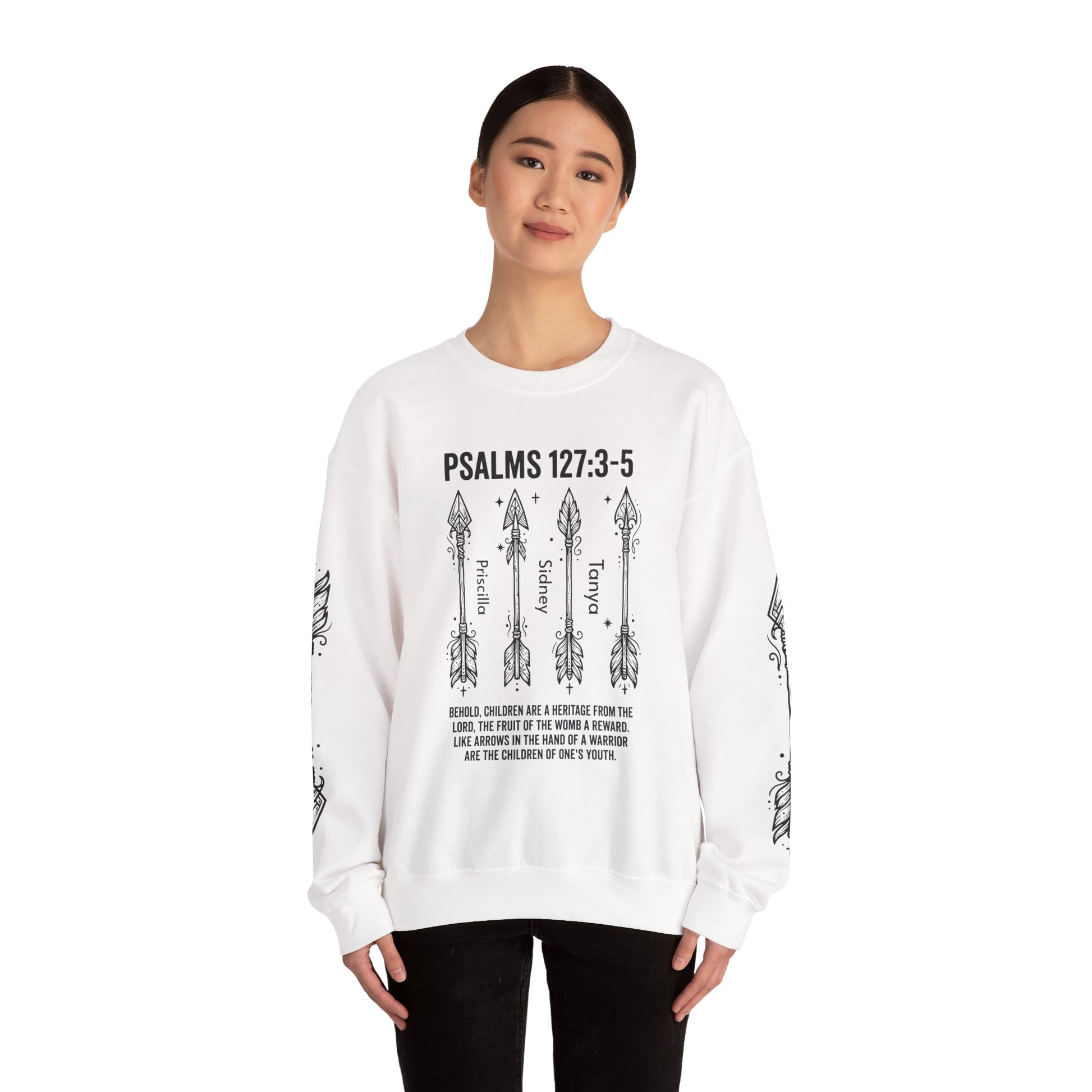 Psalm 127:3-5 Personalized Crewneck Sweatshirt | Christian hoodie | Custom Church Merch
