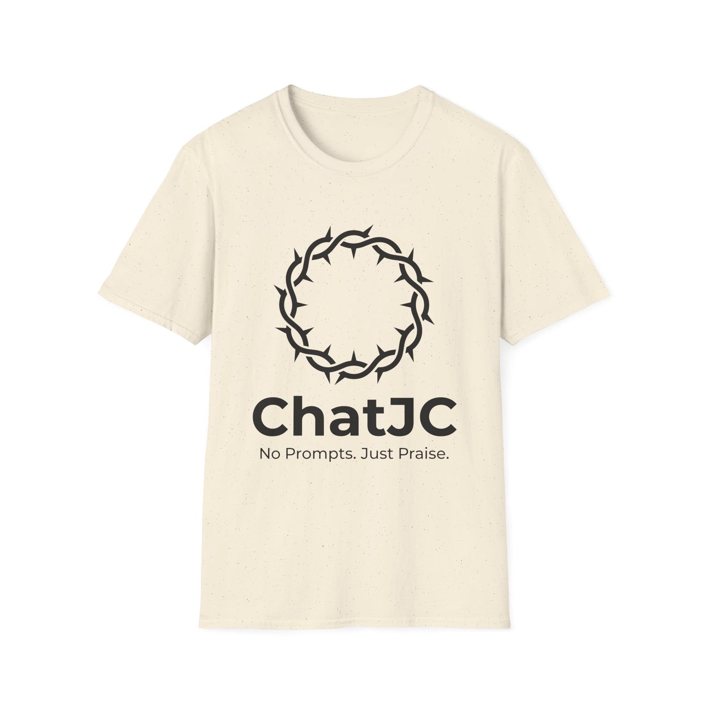 Christian AI Humor Shirt for Men Women – ChatJC Crown of Thorns Graphic Tee Fait | Christian shirt | Custom Church Merch