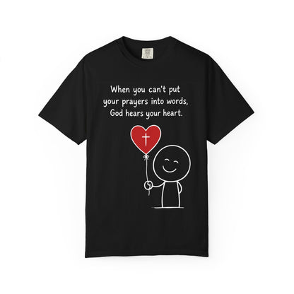 God Hears Your Heart Christian Oversized Shirt for Women, Comfort Colors Tee