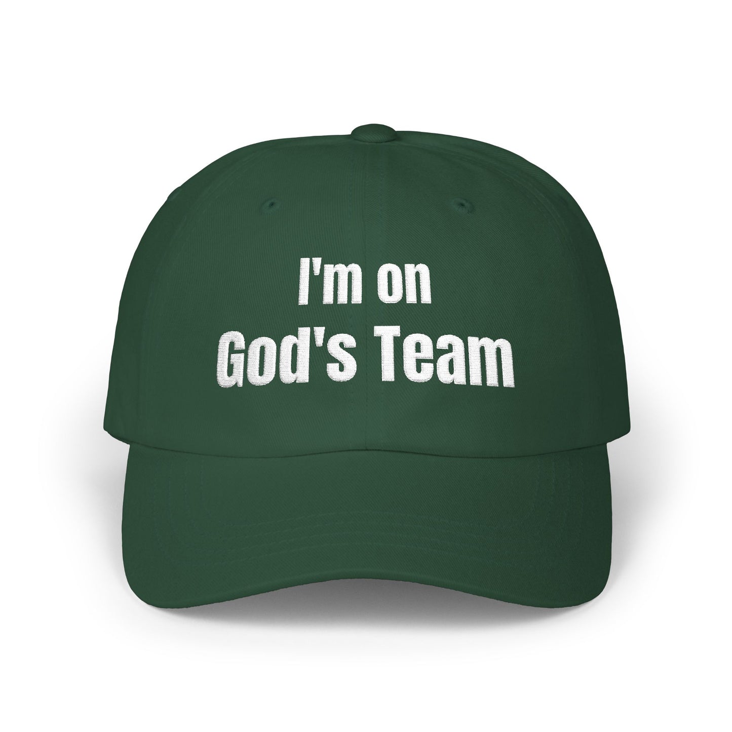 I'm On God's Team Christian Hat, Faith Dad Cap for Men & Women | Christian hat | Custom Church Merch
