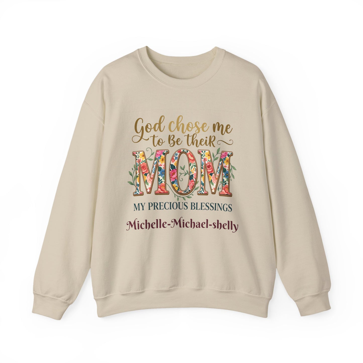 God Chose Me to Be Their Mom Personalized Sweatshirt | Add Kids Names, Christian Mother's Day Gift